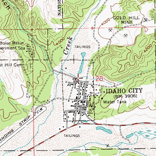 Topographic Map of Basin Elementary-Junior High School, ID