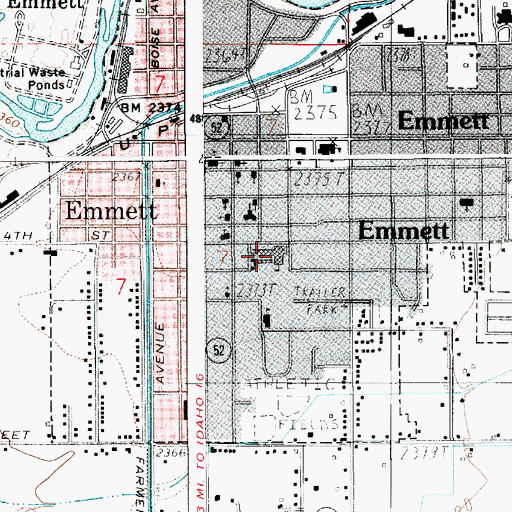 Topographic Map of Emmett Junior High School, ID