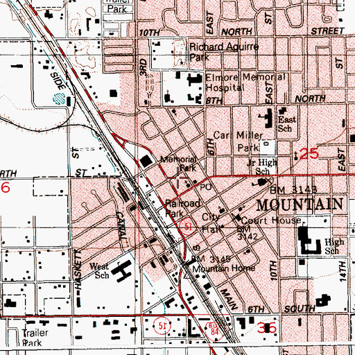 Topographic Map of Elmore County Alternative Center, ID