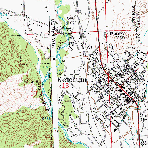 Topographic Map of Ernest Hemingway Elementary, ID