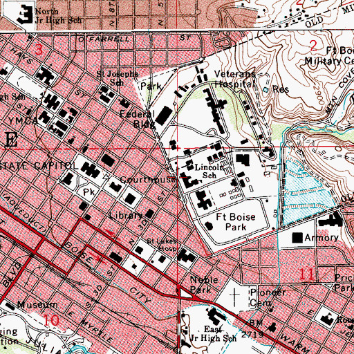 Topographic Map of Fort Boise Learning Center, ID