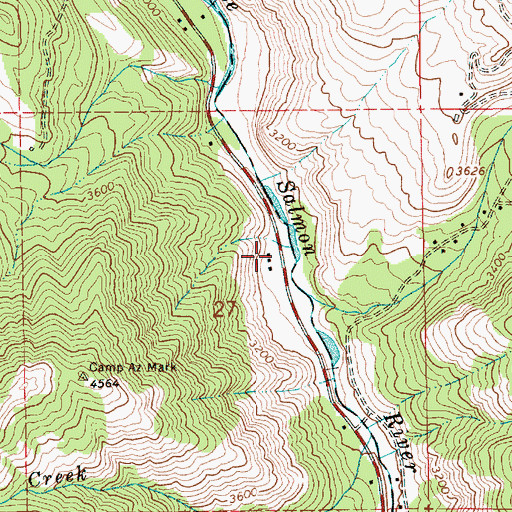 Topographic Map of Fall Creek Access Area, ID