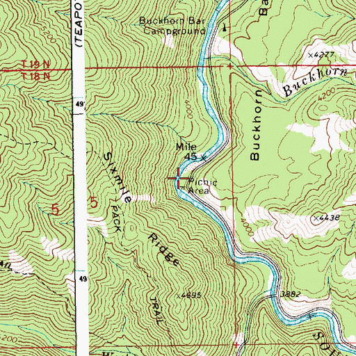 Topographic Map of Fourmile Campground, ID