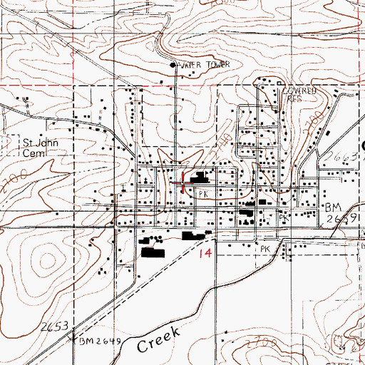 Topographic Map of Genesee School, ID