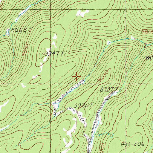 Topographic Map of Willow Creek Weir, AZ