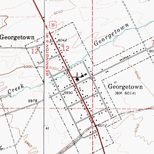 Topographic Map of Georgetown Elementary School, ID