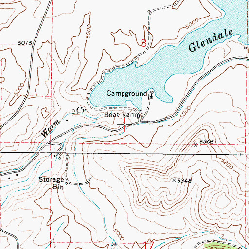Topographic Map of Glendale Reservoir Access Area, ID