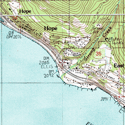 Topographic Map of Hope Elementary School, ID