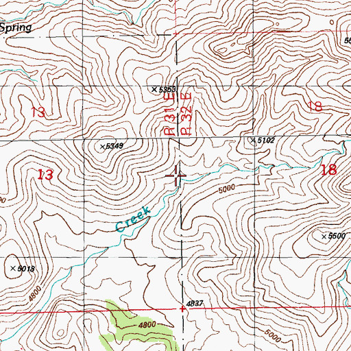 Topographic Map of Middle Linden Spring, AZ