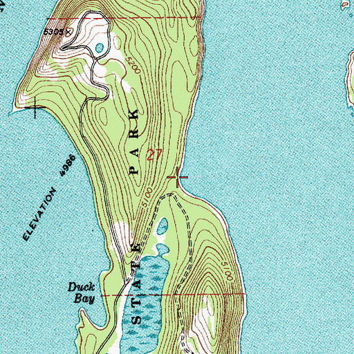 Topographic Map of Huckleberry Bay, ID