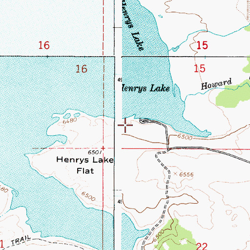 Topographic Map of Henrys Lake State Park, ID