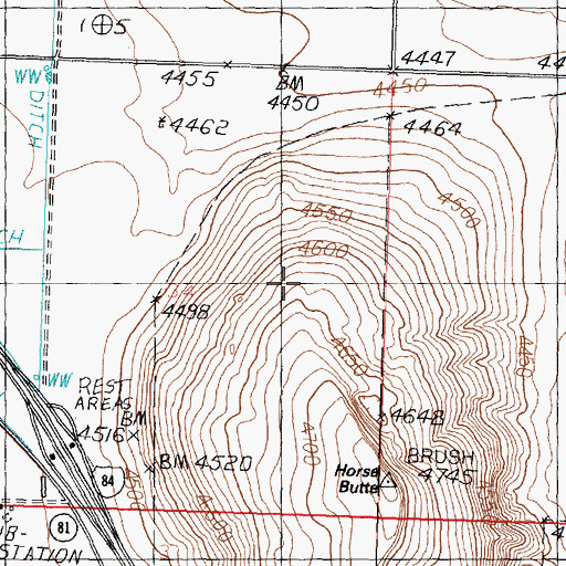 Topographic Map of Horse Butte Wildlife Habitat Area, ID