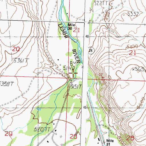 Topographic Map of Hayden Creek Access Area, ID