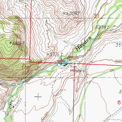 Topographic Map of Hayden Creek Rearing Ponds, ID
