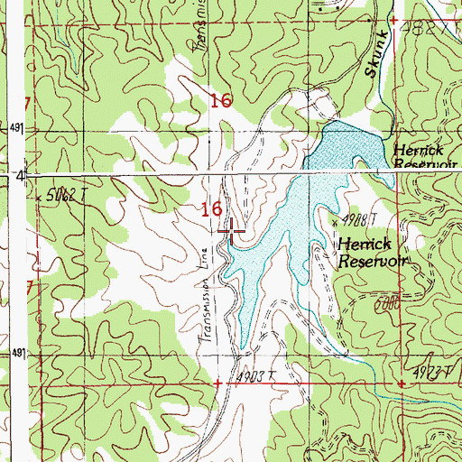Topographic Map of Herrick Reservoir Public Fishing Area, ID