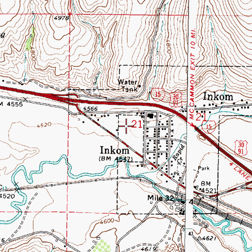 Topographic Map of Inkom Elementary School, ID