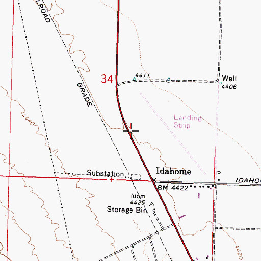 Topographic Map of Idahome Wildlife Habitat Area, ID