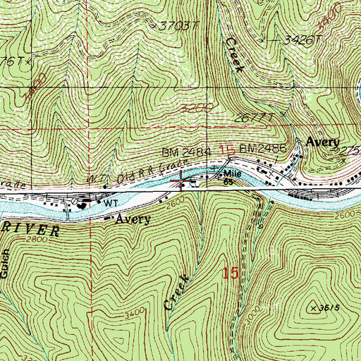 Topographic Map of Avery Elementary - Junior High School, ID