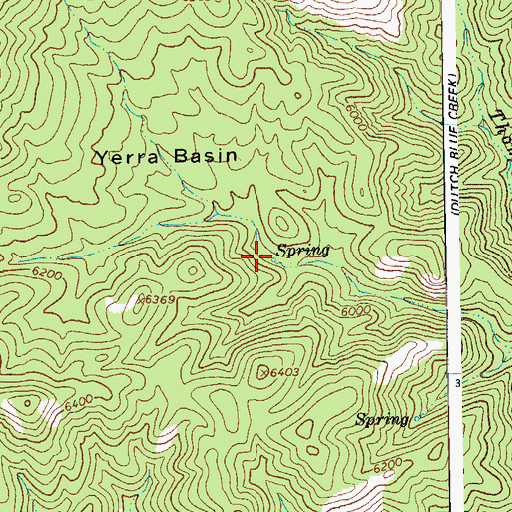 Topographic Map of Yerra Basin Spring, AZ