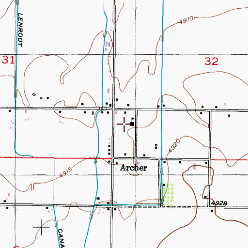 Topographic Map of Archer Elementary School, ID