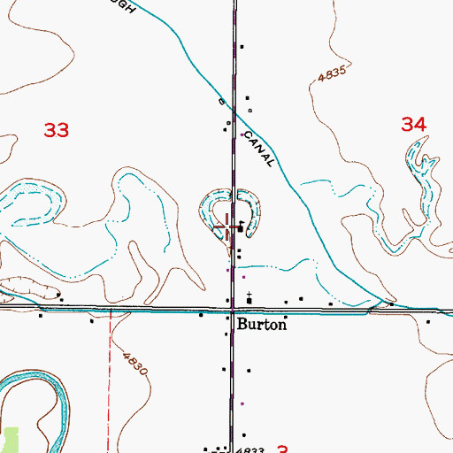 Topographic Map of Burton Elementary School, ID