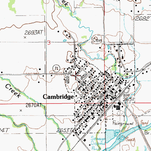 Topographic Map of Cambridge Junior - Senior High School, ID