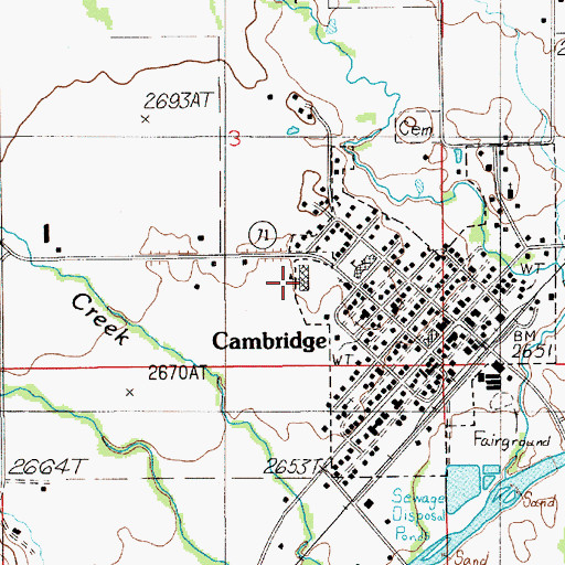 Topographic Map of Cambridge Elementary School, ID