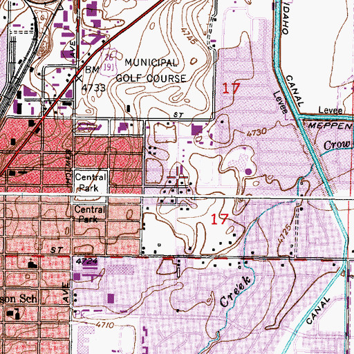 Topographic Map of Clair E Gale Junior High School, ID