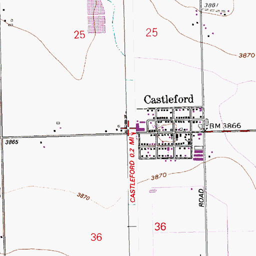 Topographic Map of Castleford School, ID