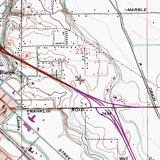Topographic Map of Central Canyon Elementary School, ID