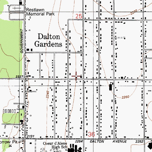 Topographic Map of Coeur d'Alene Christian School, ID