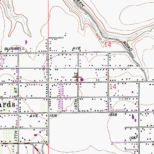 Topographic Map of Camelot Elementary School, ID