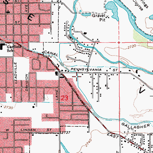 Topographic Map of Carden School of Boise, ID