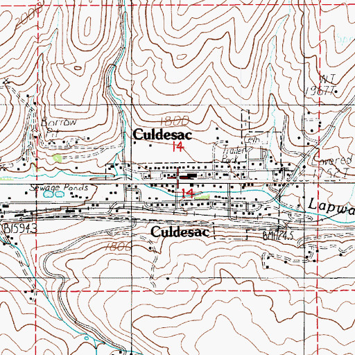 Topographic Map of Culdesac School, ID