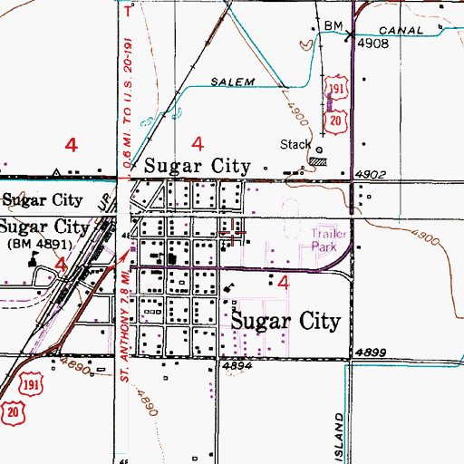 Topographic Map of Central Elementary School, ID