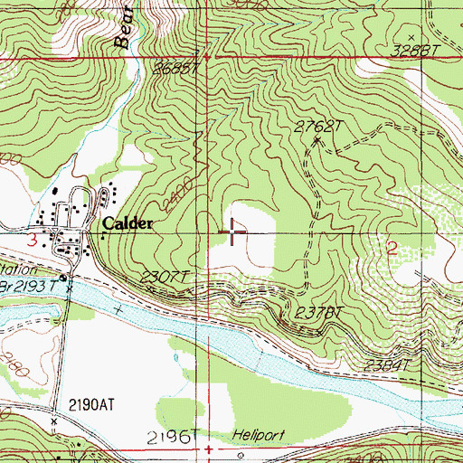 Topographic Map of Calder Elementary-Junior High School, ID