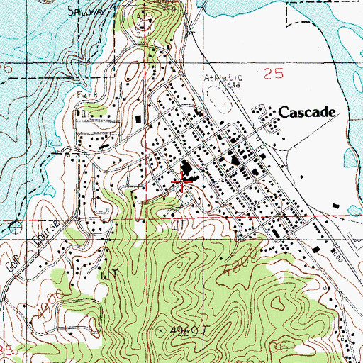 Topographic Map of Cascade Elementary School, ID