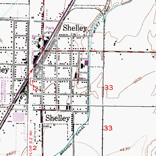Topographic Map of Donald J Hobbs Middle School, ID