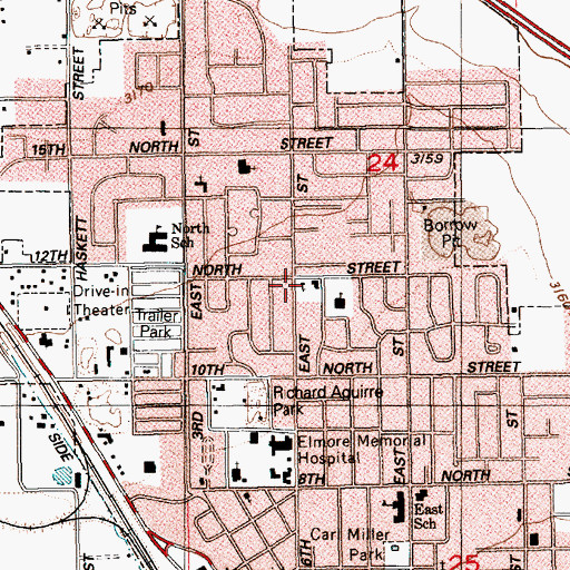 Topographic Map of Faith Lutheran School, ID