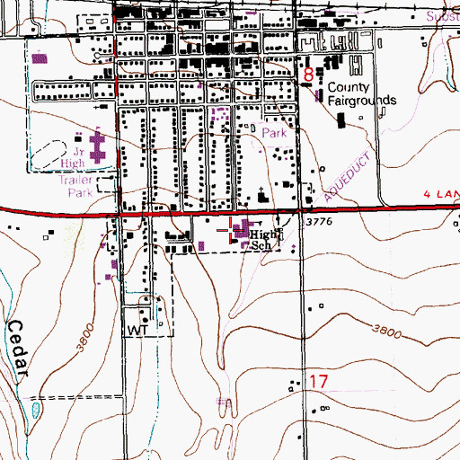 Topographic Map of Filer Middle School, ID