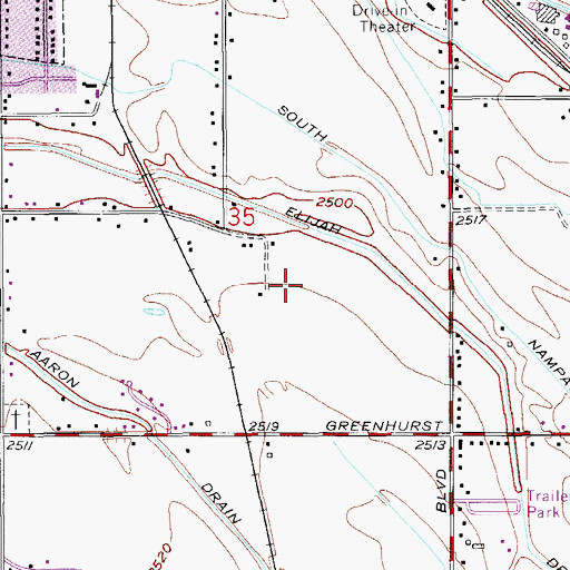 Topographic Map of Greenhurst Elementary School, ID