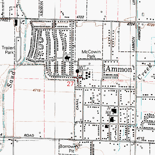 Topographic Map of Hillview Primary School, ID