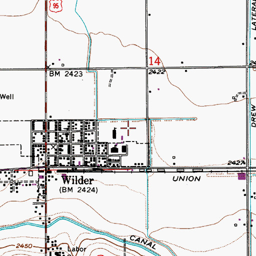 Topographic Map of Holmes Elementary School, ID