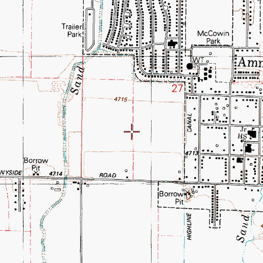 Topographic Map of Hillcrest High School, ID