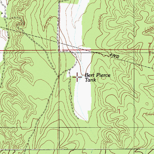 Topographic Map of Bert Pierce Tank, AZ