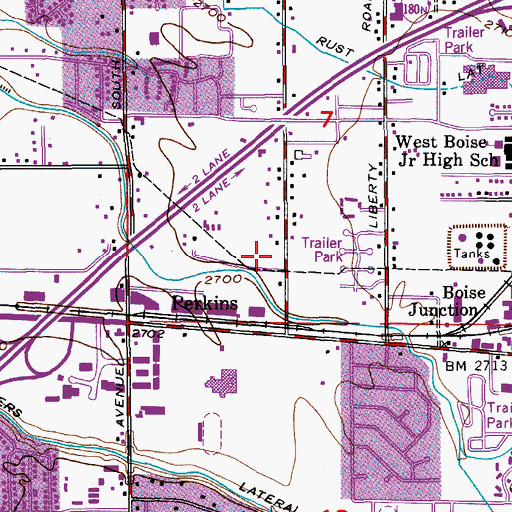 Topographic Map of Intermountain Hospital School, ID