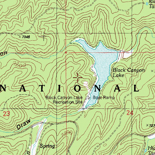 Topographic Map of Black Canyon Campground, AZ