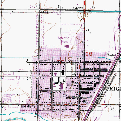 Topographic Map of Kinghorn Elementary School, ID