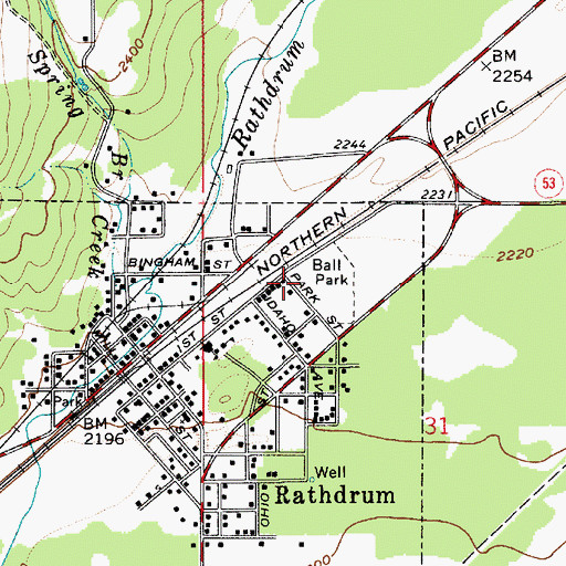 Topographic Map of John Brown Elementary School, ID