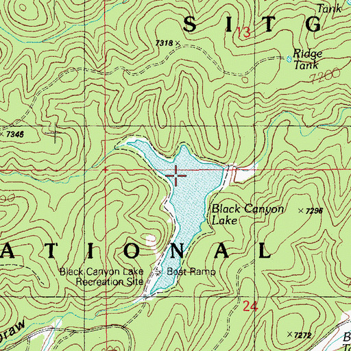 Topographic Map of Black Canyon Dam, AZ